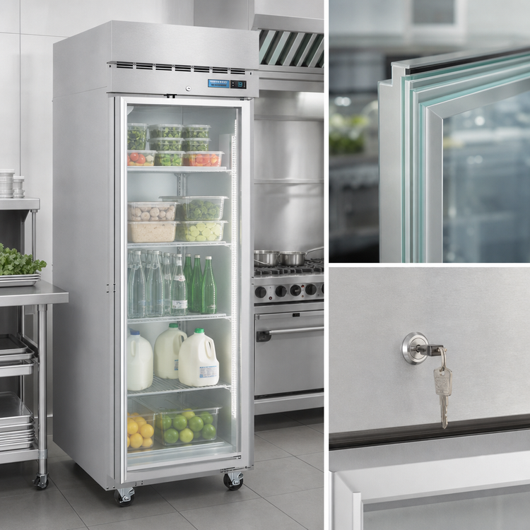 Product image #4 for Hoshizaki Steelheart One-Section Full Glass Door Reach-In Refrigerator, 23.1 Cu. Ft., Top-Mounted Self-Contained