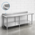 Thumbnail image #4 for Steel Works Stainless 84-Inch x 30-Inch Stainless Steel Worktable with 2-Inch Backsplash and Undershelf