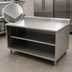 Thumbnail image #4 for BK Resources 60 x 30 Inch 304 Stainless Steel Chef Table Cabinet Base with Open Front and 5-Inch Riser
