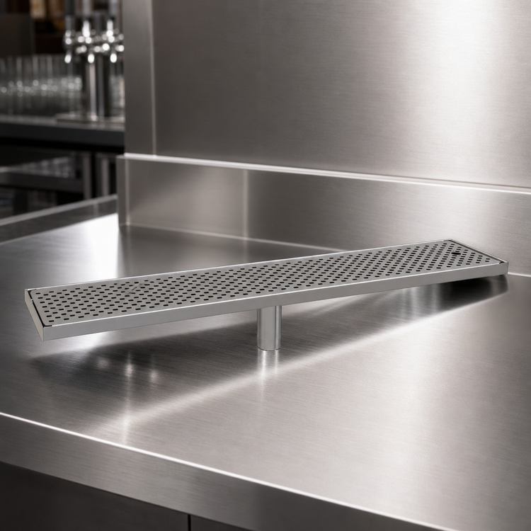 Product image #4 for Glastender Stainless Steel Surface Mount Drain Pan, 38 Inch W x 8 Inch D x 1 Inch H