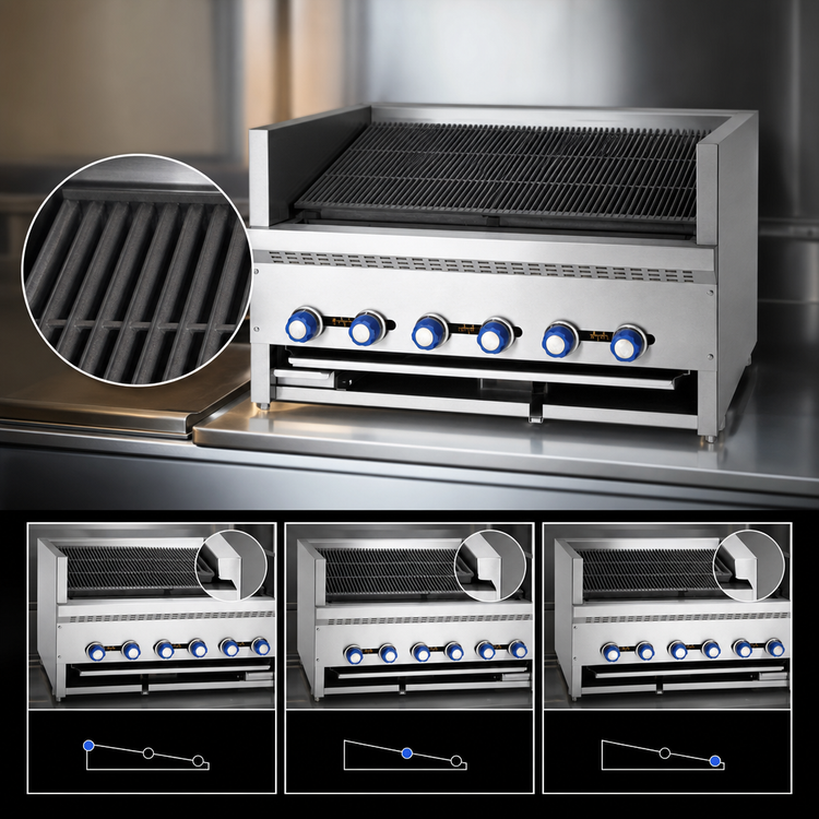 Product image #4 for Steakhouse IAB-72 72-Inch Gas Countertop Radiant Charbroiler with 12 Burners