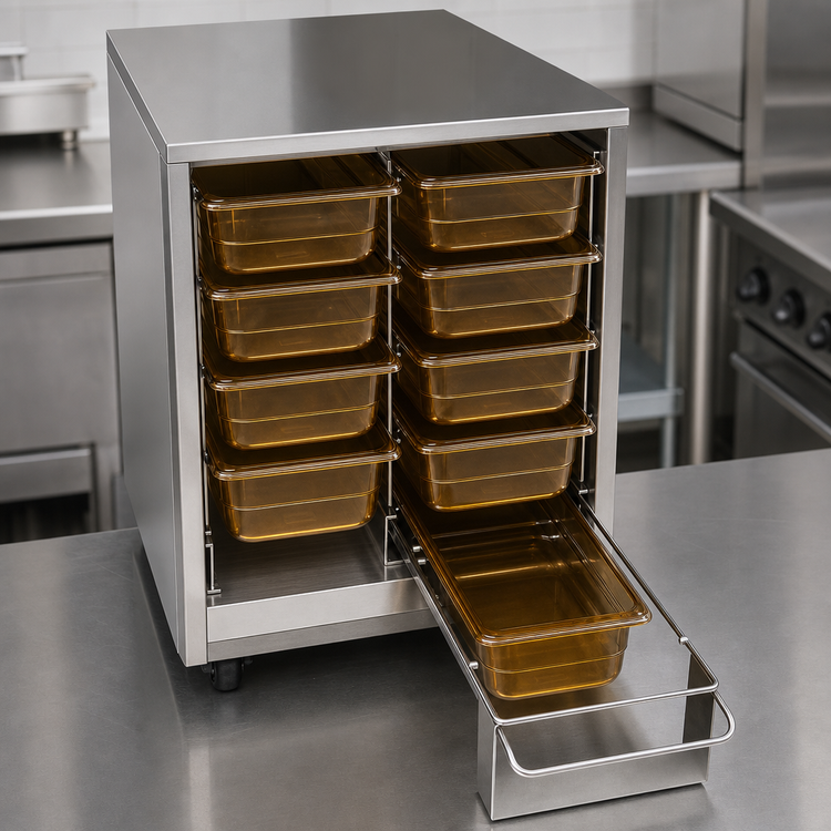 Product image #4 for Vertical Crisp N Hold Heated Food Holding Cabinet, Countertop, 9 Half-Size Pan Capacity, 120V