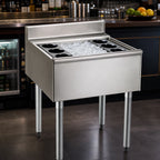Thumbnail image #4 for Eagle Group 2200 Series B3CT-16D-22 Underbar Cocktail Unit with 16-Inch Deep Insulated Ice Bin, 75 lb. Capacity, 8 Bottle Wells, 36 x 24 Inches