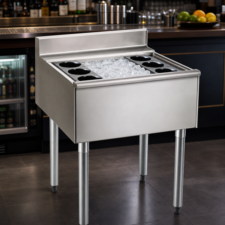 Product image #4 for Eagle Group 2200 Series Underbar Cocktail Unit with 16-Inch Deep Insulated Ice Bin, 75 lb. Capacity, 36 x 24 Inches