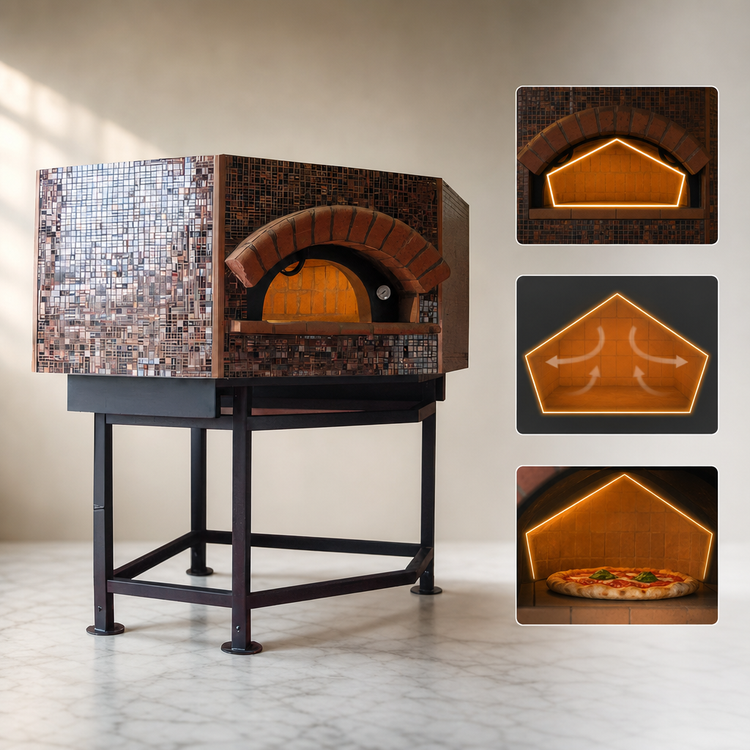 Product image #4 for Univex Stone Hearth Pentagonal Gas Pizza Dome Oven with Iron Stand, 13 x 12-Inch Pizza Capacity