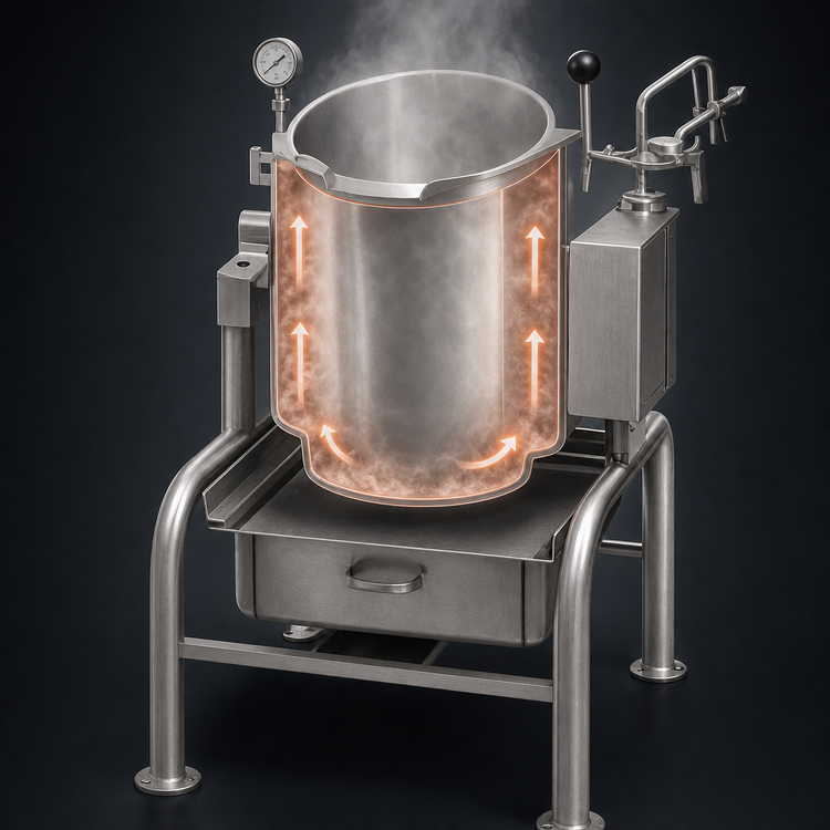 Product image #4 for Legion Electric Tilting Floor-Mounted Full-Jacket Steam Kettle, 10 Gallon, 12 kW