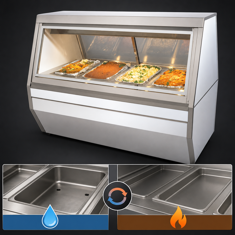 Product image #4 for Howard-McCray 35 Series 71-Inch Full Service Hot Food Case, 4 Wells, Stainless Steel