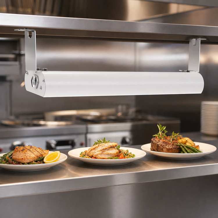 Product image #4 for Vollrath 60-Inch Low Profile Unlighted Strip Heat Lamp, 208V, White Hammer Powder Coat