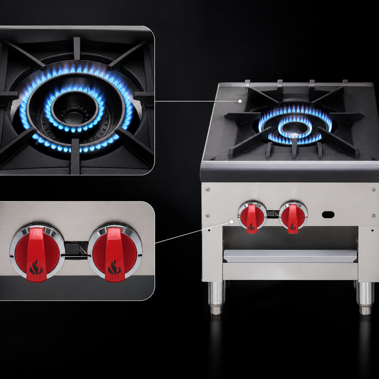 Product image #4 for American Range SPSH-18 18-Inch High Gas Stock Pot Burner with 3-Ring Cast Iron Burner and Lower Cabinet Storage