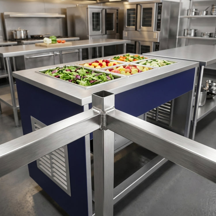 Product image #3 for Atlas Metal INFRM-6 91-1/2" Refrigerated Cold Food Unit with 6-Pan Capacity