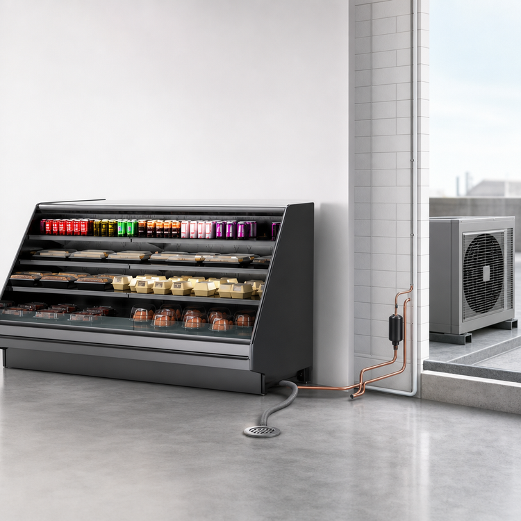Product image #4 for Fusion® Refrigerated Self-Service Case with Open Flat Profile, 123-3/8 Inch Wide, Remote DX