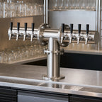 Thumbnail image #4 for Perlick Corporation 4061-8 8-Faucet T-Shape Glycol-Cooled Countertop Brew Pipe Tower, Matte Stainless Steel