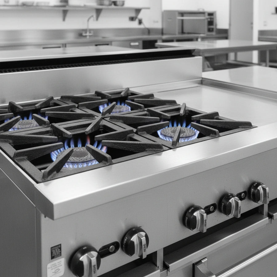 Power through any menu with the range's high-performance, easy-clean open burners featuring durable lift-off steel grates.