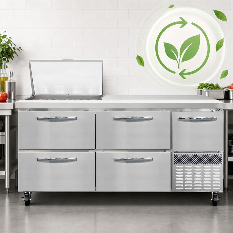 Product image #4 for Continental Refrigerator RA68N12M-D 68" Mighty Top Refrigerated Sandwich Prep Table with 4 Drawers