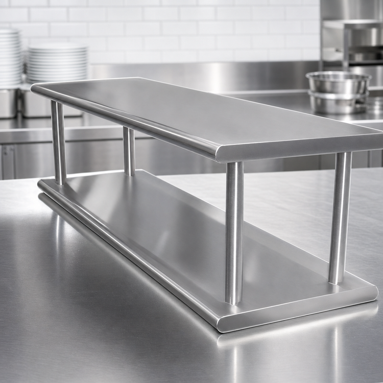 Product image #4 for Advance Tabco Double-Tier Pass-Thru Shelf, 72 Inches W x 18 Inches D, Stainless Steel