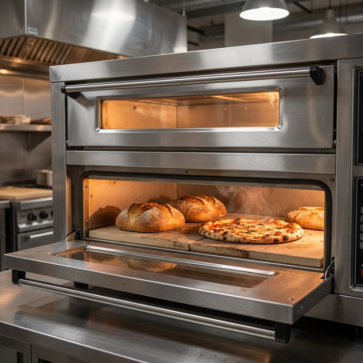 Product image #4 for American Baking Systems ABSEDO-382 Double Deck Full-Size Electric Deck Oven with Stone Hearths