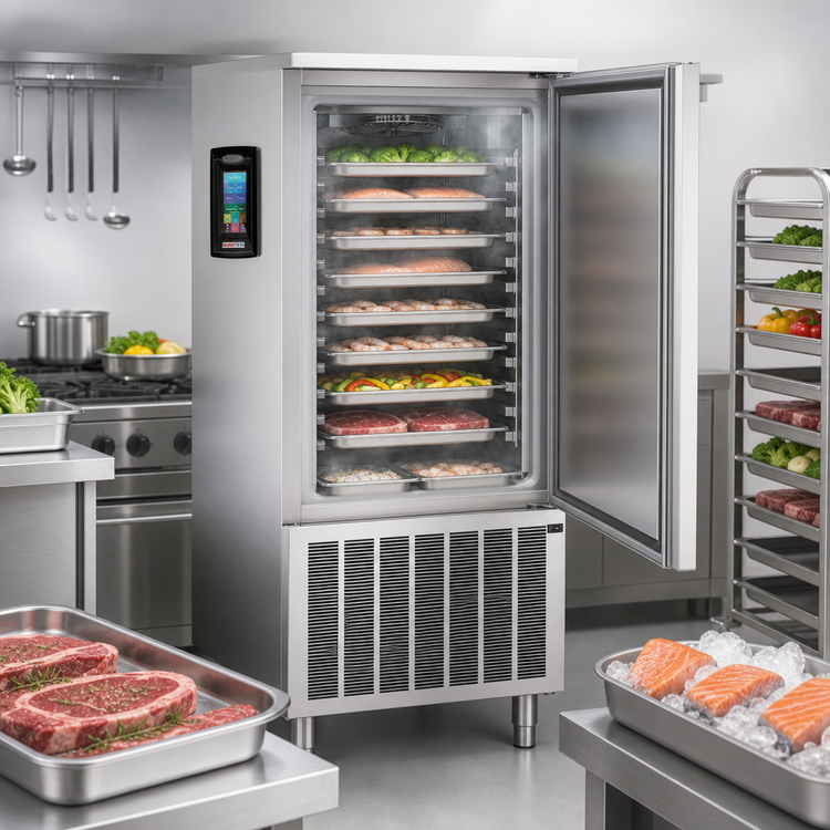 Product image #4 for HURRiCHiLL 10-Pan Reach-In Self-Contained Blast Chiller/Shock Freezer, 100 lb Chill / 70 lb Freeze Capacity