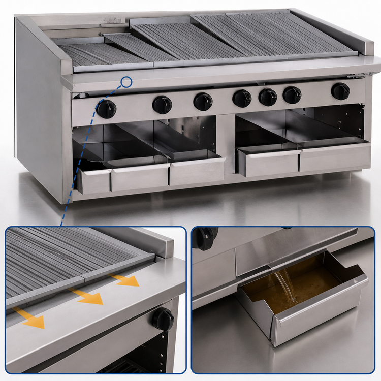 Product image #4 for Bakers Pride Dante Series 60-Inch Countertop Gas Radiant Charbroiler