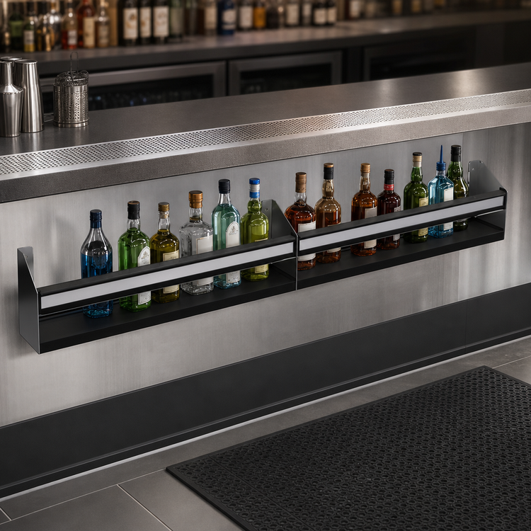 Product image #4 for Glastender 53-Inch Single Stainless Steel Underbar Speed Rail