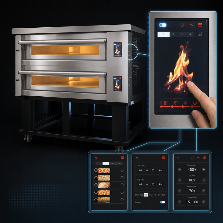 Product image #5 for Marra Forni ELST73-44/2 Two-Deck Electric Stackable Deck Oven with 73 x 44-Inch MarraStone Surfaces