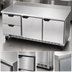 Thumbnail image #4 for Beverage-Air Three-Section Worktop Refrigerator with 2 Drawers and 2 Doors, 72 Inch, Stainless Steel, Rear-Mounted Self-Contained R290