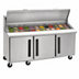 Thumbnail image #4 for Centerline by Traulsen 72-Inch Three-Section Compact Prep Table Refrigerator with Solid Doors