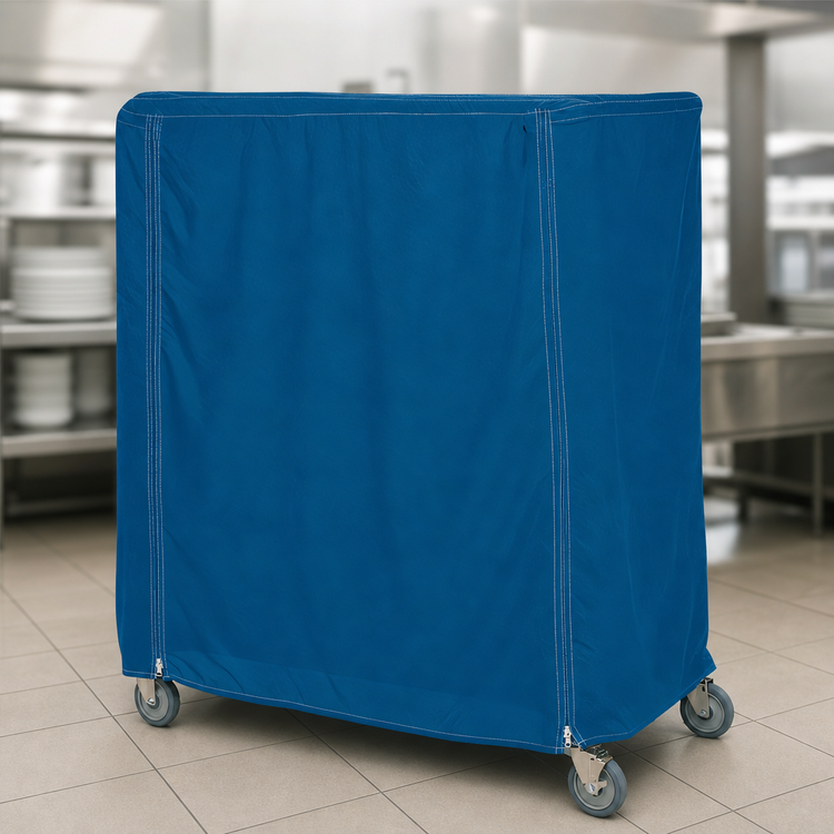 Product image #4 for Metro 60 x 24 x 62 Inch Queen Mary & Banquet Cart Cover, Uncoated Nylon, Mariner Blue