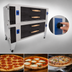 Thumbnail image #4 for Bakers Pride Super Deck Series Y-602-DSP Double Deck Gas Display Pizza Deck Oven with FibraMent Stone Decks