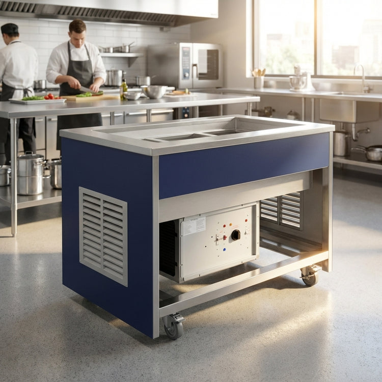 Product image #3 for Atlas Metal INFHC-2 Mobile Hot/Cold Buffet Station with 2 Pan Capacity
