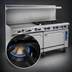 Thumbnail image #4 for Imperial Pro Series 72-Inch Gas Restaurant Range with 6 Open Burners, 6 Step-Up Burners, and 2 Convection Ovens