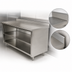 Thumbnail image #4 for Advance Tabco Special Value Series 72-Inch x 30-Inch 16-Gauge 304 Stainless Steel Open Base Work Table with 5-Inch Backsplash and Mid-Shelf