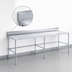 Thumbnail image #4 for Sapphire 108-Inch Stainless Steel Underbar Work Table with 5-Inch Backsplash and Open Galvanized Base