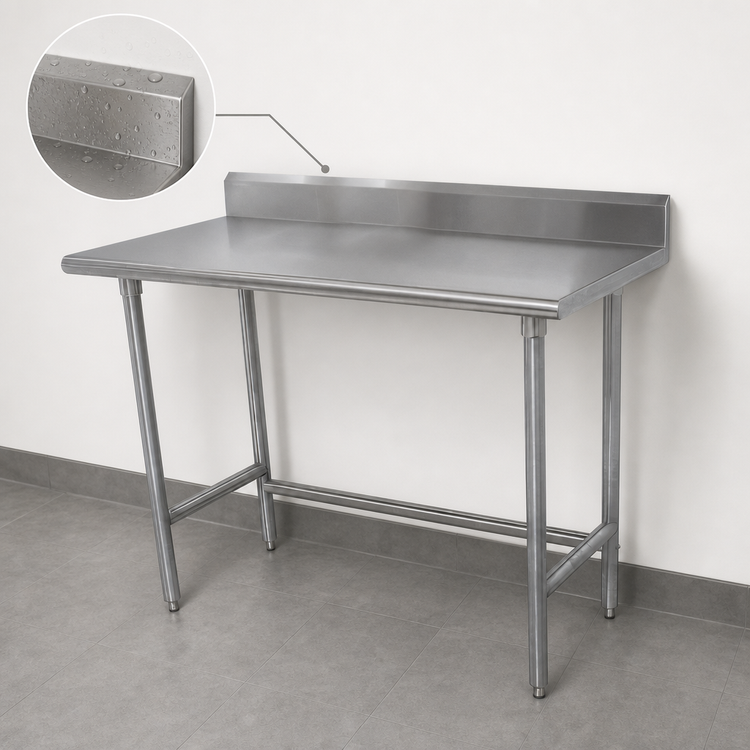 Product image #4 for Advance Tabco Special Value Series Stainless Steel Work Table with 5-Inch Backsplash, 84 x 24 Inches