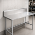 Thumbnail image #4 for Advance Tabco 84-Inch x 30-Inch 304 Stainless Steel Work Table with 10-Inch Backsplash and Galvanized Open Base