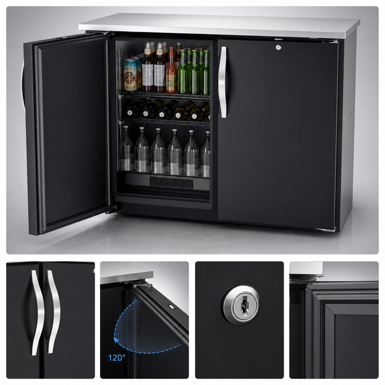 Product image #4 for Beverage Air BB48HC-B 48-Inch Two-Section Back Bar Refrigerator, Solid Doors, Self-Contained R290