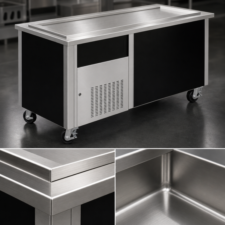 Product image #4 for Randell RS SSO-RFT-4 60" Mobile Modular Open Base Frost Top Serving Station