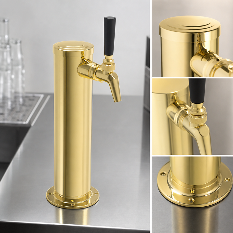 Product image #4 for Perlick Draft Arm Style Commercial Beer Dispensing Kit, 1 Faucet, Tarnish-Free Brass