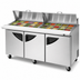 Thumbnail image #4 for Turbo Air Super Deluxe 72-5/8-Inch Three-Section Sandwich/Salad Mega Top Prep Table with Dual-Sided Lids