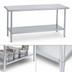 Thumbnail image #4 for Duke Stainless Steel Work Table with Galvanized Undershelf and Posts, 84-Inch Long, 36-Inch High