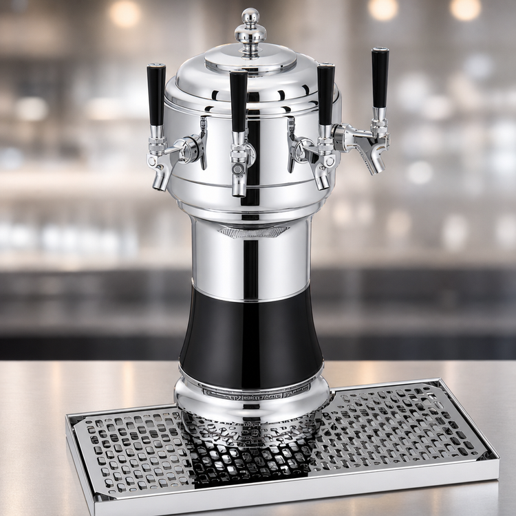 Product image #4 for Glastender Zeus 5-Faucet Countertop Draft Dispensing Tower, Glycol Cooled, Mirror Finish