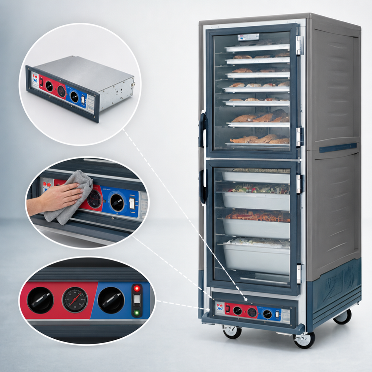 Product image #4 for Metro C5 3 Series Full-Height Mobile Heated Holding & Proofing Cabinet, Gray Insulation Armour, Dutch Clear Doors