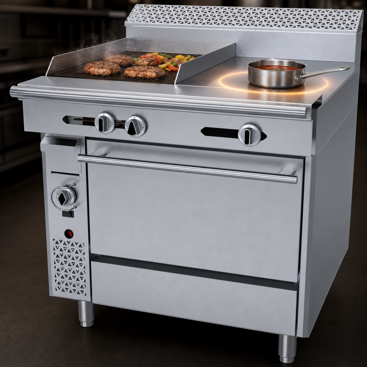 Product image #4 for Garland Cuisine C36-5C 36-Inch Gas Combination Top Range with 18-Inch Griddle, 18-Inch Even-Heat Hot Top and Convection Oven