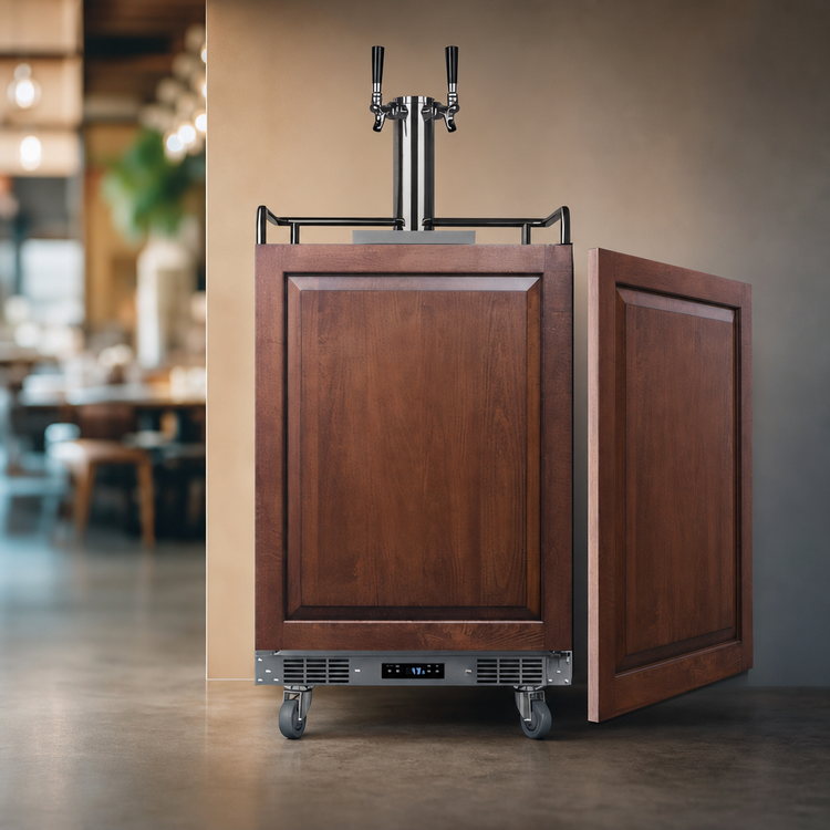 Product image #5 for Summit Commercial 24-Inch Panel Ready Twin Tap Wine Kegerator, Stainless Steel