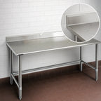 Thumbnail image #4 for Eagle Group Spec-Master T3684STE-BS 84-Inch x 36-Inch Stainless Steel Work Table with 4-1/2-Inch Backsplash and Open Tubular Base