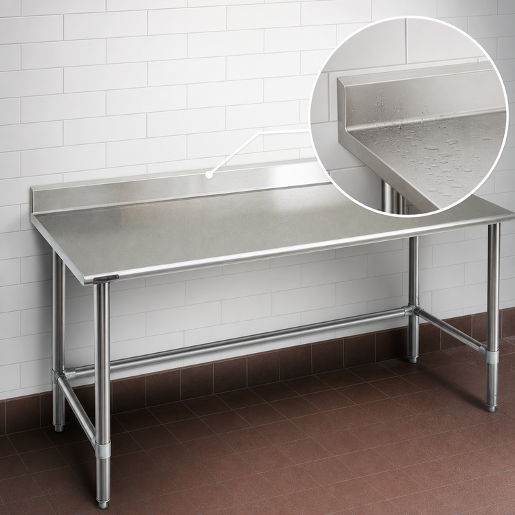 Product image #4 for Eagle Spec-Master 84-Inch x 36-Inch Stainless Steel Work Table with 4-1/2-Inch Backsplash and Tubular Base
