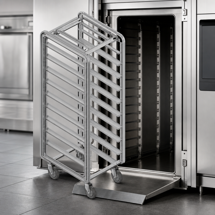 Product image #4 for Baxter Stainless Steel Single End-Load Rack for Double Rack Oven, 20 Slides