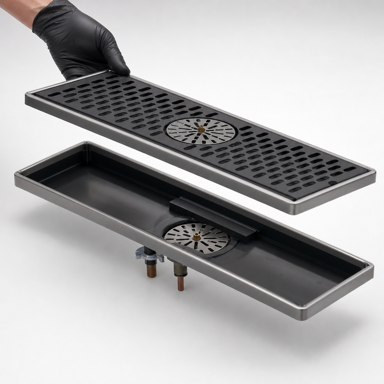 Product image #4 for Perlick 6000 Series 42-Inch Surface-Mount Drainer with Center Rinser