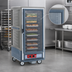 Thumbnail image #4 for Metro C5 3 Series 3/4 Height Mobile Heated Holding Cabinet with Gray Insulation Armour, Clear Polycarbonate Door, and Fixed Wire Slides