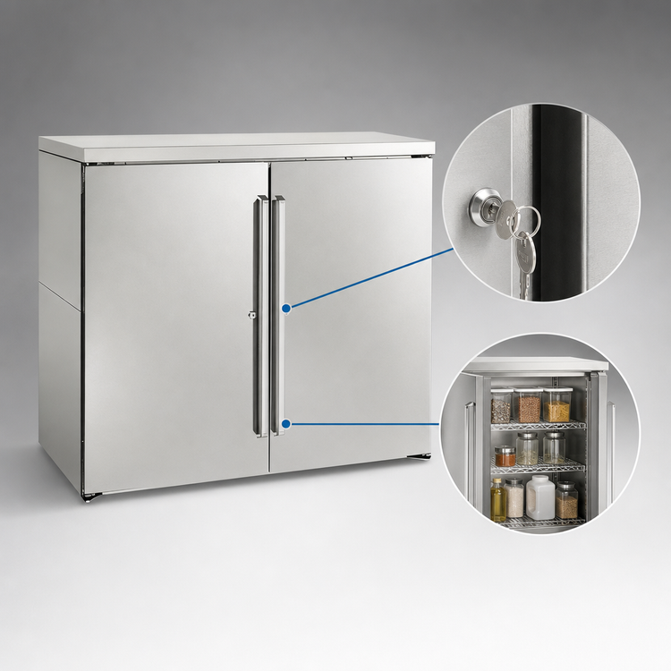 Product image #5 for Top Shelf Narrow Door Back Bar Dry Storage Cabinet, 40 Inch Wide, Two-Section, Non-Refrigerated