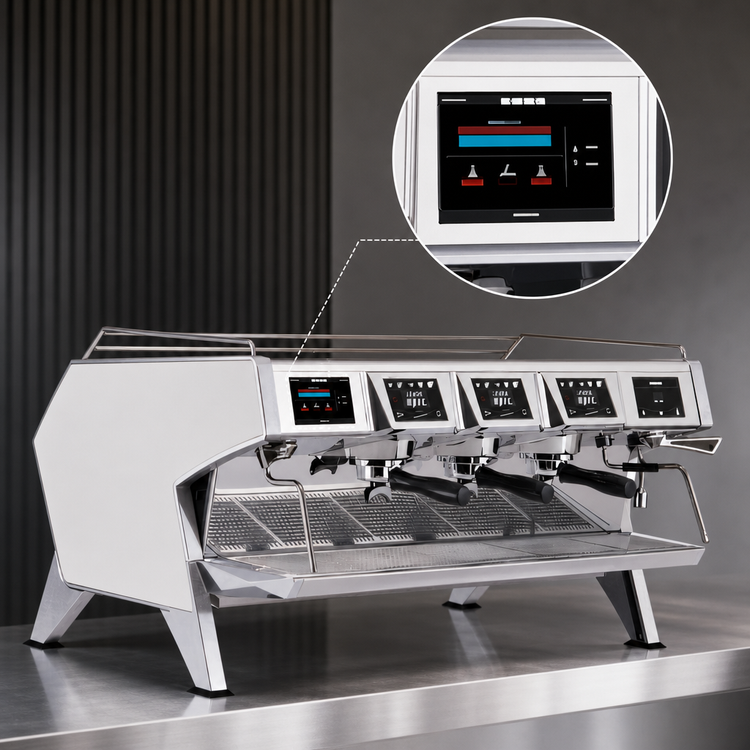 Product image #4 for UNIC Epic 3 White 3-Group Automatic Commercial Espresso Machine with 14.3-Liter Boiler